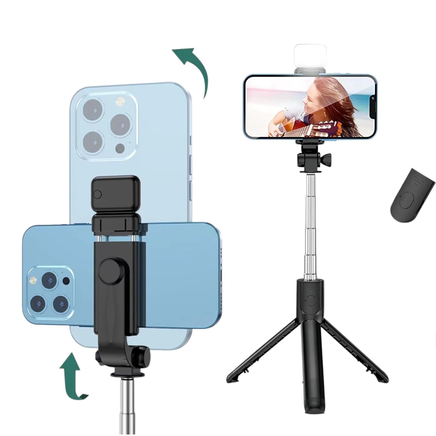 Trípode Selfie Stick 6 en 1 con Luz y Co